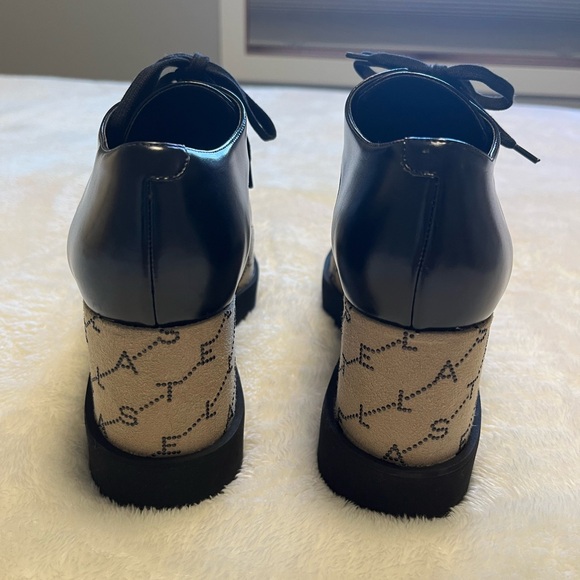 Stella McCartney Elyse Platform NEW Black Monogrammed Shoes Womens US6.5 EU36.5 - Picture 4 of 16